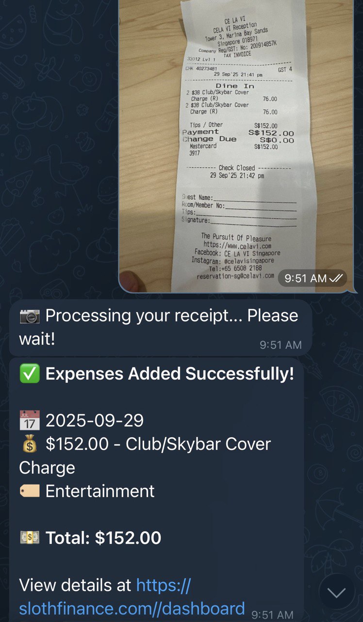 Receipt photo example