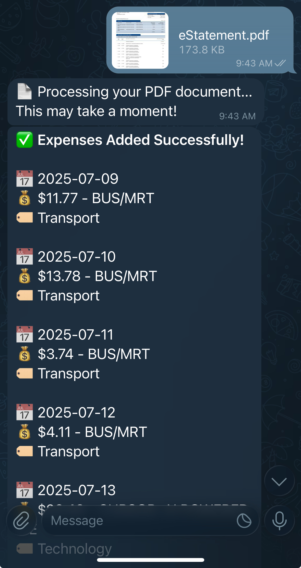 PDF bank statement example